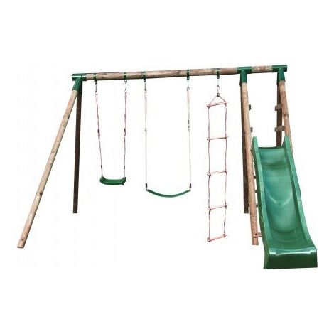 CHALET & JARDIN Portique en bois Navajos 330 x 260 x 230 cm, Toboggan (1/4)