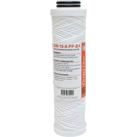 Cartouche SW-10-8-PP-BX sédiment bobinée BX 10'' - 10 µm - compatible FA10BX - Crystal Filter® (1/4)