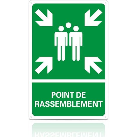 Gathering Point Sign Aluminium Metal Reflective 20 x 30 cm Waterproof Holes (1/5)