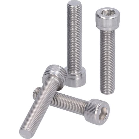 Lot de 4 vis à tête hexagonale cylindrique A2 inox 18/8 M10x50 pas fin 1.25mm DIN 912 boulonnerie (1/5)