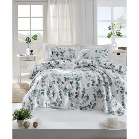 Coperta estiva in piqué Pique 140 Cmx200 Cm 100% Cotone Verde Bianco Nero
