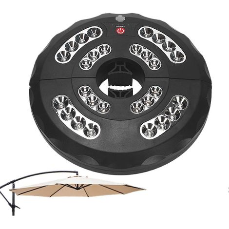 Sonnenschirmleuchte für Terrasse und Garten, wasserdichte LED-Sonnenschirmstange, wiederaufladbare Lampe mit 3 Modi für Garten und Camping