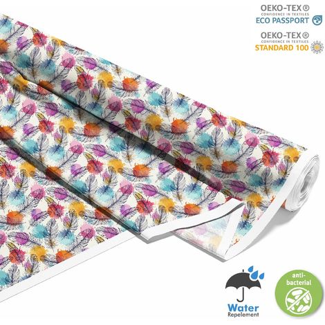 TISSUS DÉCORATIFS D'EXTÉRIEUR OXFORD - Motif plumes peintes I DX108 (1/5)