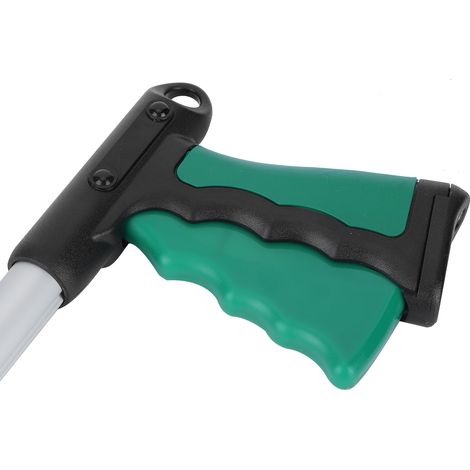 Pinces à déchets pliables multifonctions, longues, avec poignée verte et tube argenté. (1/5)