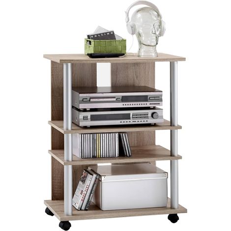 FMD Möbel 205-007 Mobile TV, Legno Nobilitato, Pannelli di Melammina, Rovere, 65 x 85 x 40 cm (1/4)