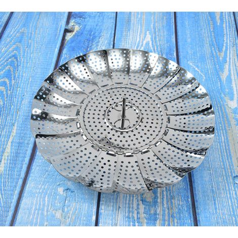 Panier à vapeur cuisine pliable légumes vapeur panier à vapeur en acier inoxydable pour casseroles et autocuiseurs une pièce (1/2)
