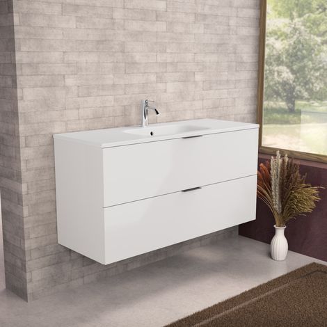 Inda - Meuble de salle de bain L.120 avec vasque blanc (1/5)