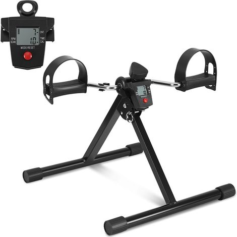 Jiubiaz Mini Heimtrainer, Pedaltrainer für Zuhause & Büro, Arm- & Beintrainer Senioren, schwarz