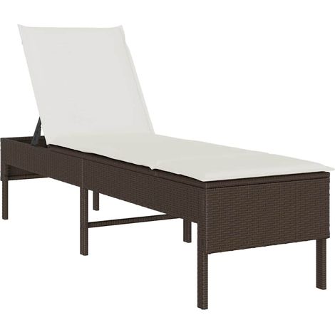 Maison Exclusive - Sonnenliege mit Auflage Braun 55x200x44 cm Pol