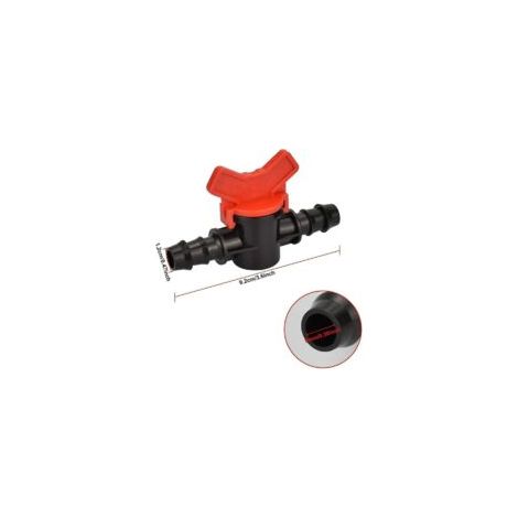 Paquet de 12 robinets d'arrosage, vanne d'irrigation 1616mm, robinet à Globe à raccord en plastique, contrôle de vanne d'eau de jardin (noir + rouge) - Crezuo