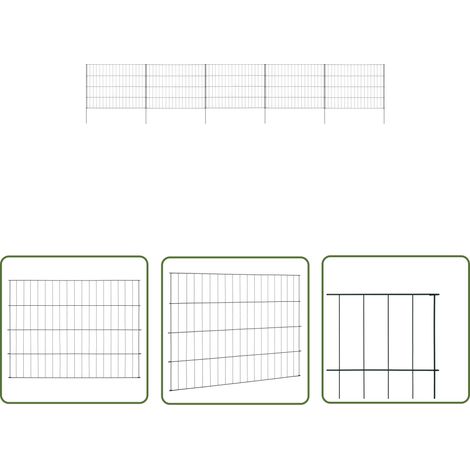 The Living Store Ensemble de clôture de jardin 115x79 cm vert - Clôture De Jardin - Clôture Métallique - Panneau De Clôture - Clôture Enfant - Clôture Piscine (1/5)