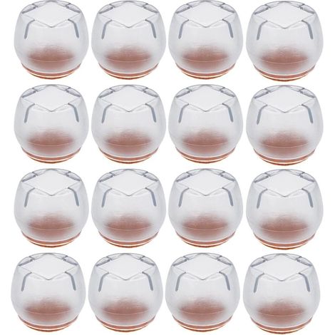 Patins de protection pour sols, antidérapants en silicone pour meubles (canapés, chaises, tables), faciles à installer, thermo-compressés, transparents (1/5)