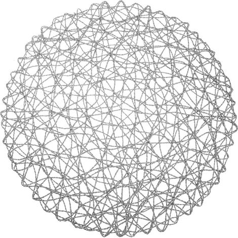 Tischset aus grauem Papier, rund, 35 cm (1/5)