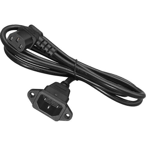 Câble d'alimentation multi-usage coudé à 90° vers la gauche C13 vers C14, en PVC robuste, pour appareils électroniques de bureau et domestiques, usage quotidien occasionnel (1/5)