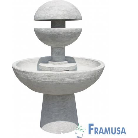 FUENTE DE PIEDRA ARTIFICIAL CASCADA DISMOS GRIS CON BOMBA PARA JARDIN (1/2)