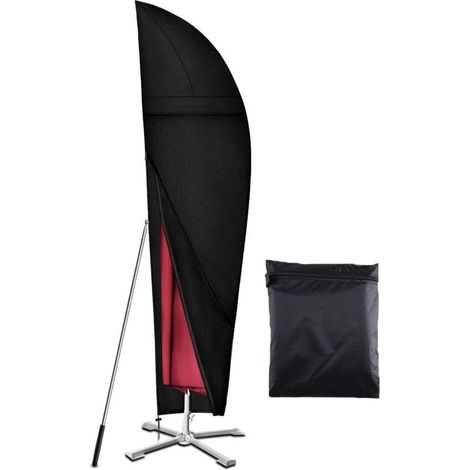 Housse Parasol Déporté de 2,7m à 3,4m, Robuste Tissu Oxford 420D, Iimperméable, Anti-UV Housse de Protection Parasol Deporte avec Grilles D’aération (265x40/70/50cm) - Noir (1/5)