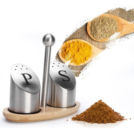 Ensemble de pots à épices pour la cuisine et la maison, contenant un pot à épices, un récipient pour assaisonnements, un pot à poivre et un organisateur de pots à condiments. (1/5)