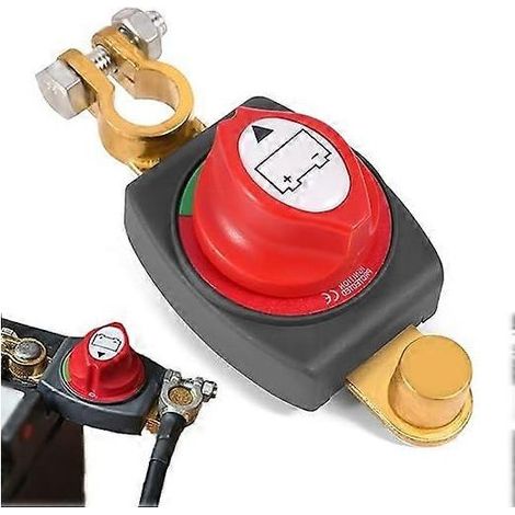 Interrupteur de déconnexion de batterie Ampper Top Post 12V - 48V, coupe-batterie marine pour voiture, camping-car et bateau (négatif, marche/arrêt) (1/5)