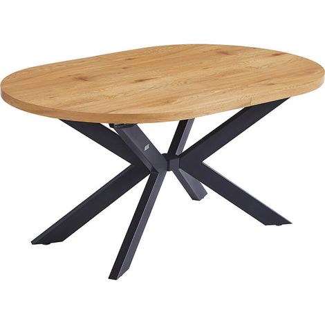HOME DELUXE Esstisch Oval Ausziehbar AVENTI inkl. Sternfuß - 160 x 100 cm Light Oak Küchentisch, Esszimmer, Esszimmertisch Tisch Esszimmertische Runder Esstisch (1/5)