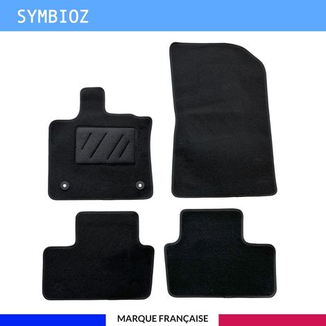 Tapis de sol voiture - Sur mesure pour Renault SYMBIOZ dès 08/2024 - Moquette Antidérapante - Clips et Scratch - 4 pièces