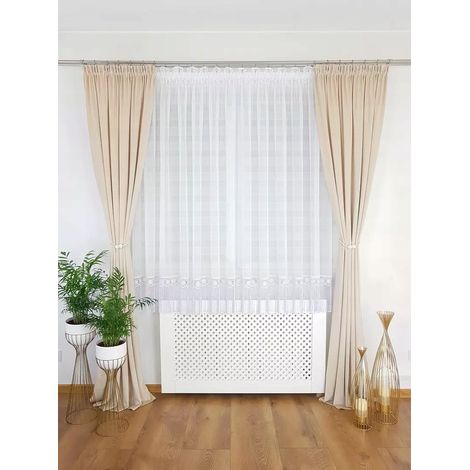 Cortina confeccionada con encaje guipur moderno de 30 cm. (1/5)