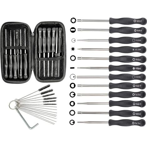 Juego de 12 herramientas de ajuste del carburador con estuche de transporte para motores pequeños de 2 tiempos, compatible con Poulan, Husqvarna, STIHL, motosierras Echo y desbrozadoras (1/5)