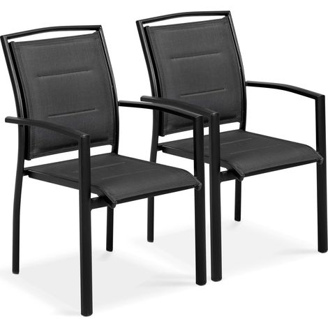 Lot de 2 fauteuils en aluminium noirs