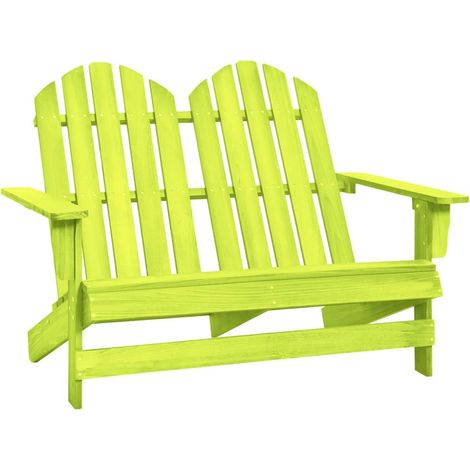 vidaXL 2-Seater Garden Adirondack Chair Solid Fir Wood Green