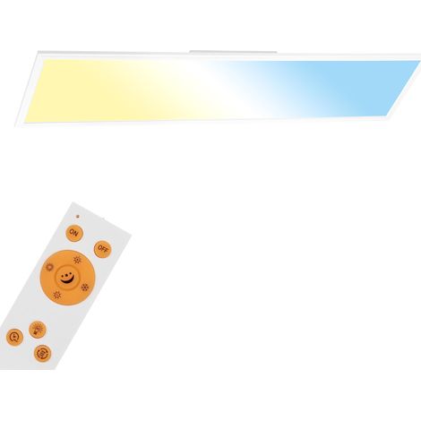 Panneau LED, 1,20 m, à intensité variable, contrôle de la température de couleur, plafonnier, télécommande, 36W, 3800 lm, lampe LED, plafonnier, blanc (1/5)