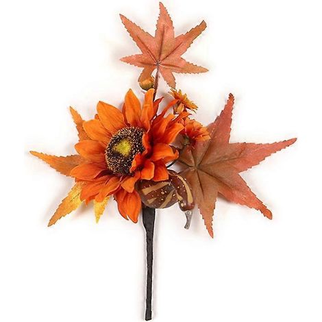 Branches de feuilles d'érable artificielles d'automne, tiges de feuilles d'automne artificielles, plantes artificielles d'extérieur-703- (1/5)