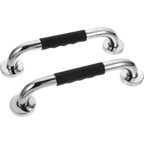 Barra de apoyo antideslizante para baño con mango de silicona negra (2 unidades, 50 cm) (1/5)