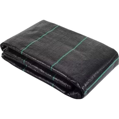 Extra starkes 70 g/m² (0,6 m x 10 m) schwarzes Gartenvlies zur Unkrautbekämpfung (1/5)