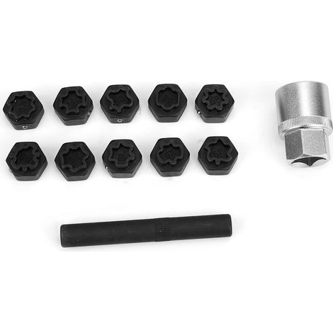 Jeu de 12 douilles antivol pour écrous de roue, pour le démontage et le montage, compatible avec les Mercedes-Benz Classe M. (1/5)