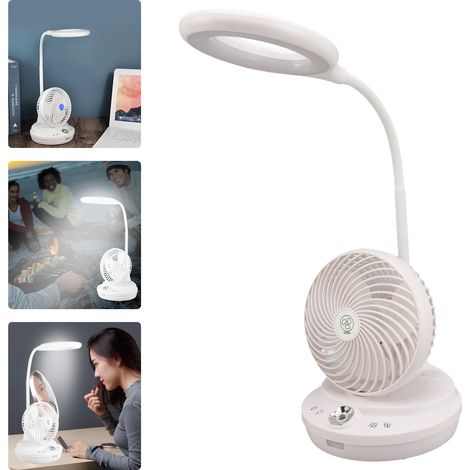 Lámpara de escritorio, ventilador y humidificador 3 en 1 – LED blanco, 100 ml, multiusos, ideal para dormitorios, residencias estudiantiles, oficinas y estudios. (1/5)