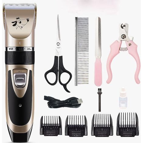 (rose) Silent Dog Clipper Professional Dog Cat Clipper Electric Dog Hair Clipper Rechargeable (1/5)