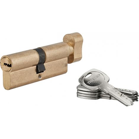 Cilindro europeo per serratura a pomolo Tiger 6, 40Bx40mm, ottone, anti-sfilamento, anti-perforazione, 5 chiavi - THIRARD