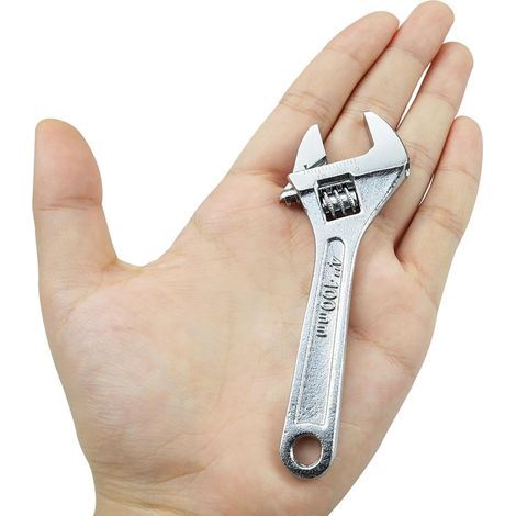 1 - Clé À Molette - Outil De Serrage - Réglable Et Compact Pour Mécanique Et Bricolage - Argent - 10x3x1cm (1/5)
