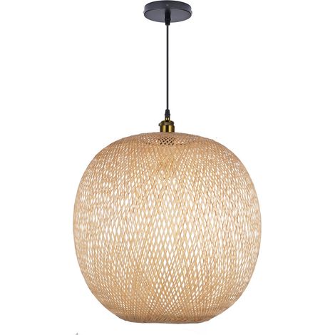 ARTURESTHOME Lustre en bambou Plafonnier pour le salon Convient pour les scènes de vie dans la cuisine et le salon Lustre D30cm x H30cm