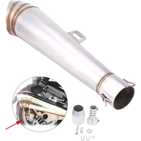 Rosvola Tuyau d’Echappement Embout Silencieux En Acier Inoxydable Moto Universel pour modèles de diamètre 51 mm/2 pouces (1/5)