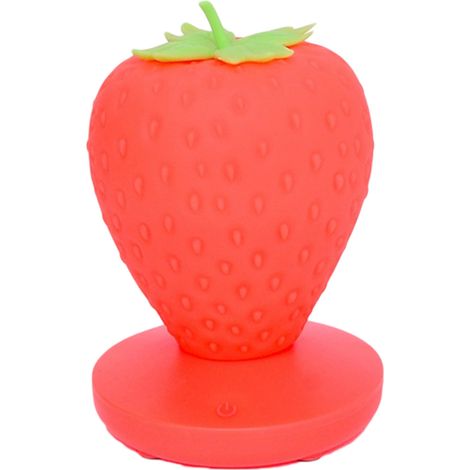 Veilleuse fraise, jolie lampe fraise en silicone, adorable veilleuse LED, lampe de chevet à couleurs changeantes, idéale pour les anniversaires, les fêtes et autres occasions. (1/5)