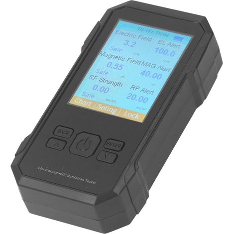 Testeur EMF détecteur de rayonnement de champ électromagnétique de haute précision pour la cuisine, le bureau, l'industrie, la chasse aux fantômes, noir (1/5)