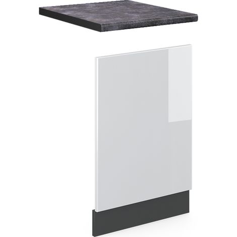 Frontblende R-Line, Weiß Hochglanz, 45 cm , AP Anthrazit, Vicco