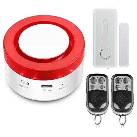 Porte Alarme et fenêtre detecteur, Alarme Maison sans Fil Carillon magnétique pour Porte et cambrioleur, Garage, sirène de sécurité avec 2 télécommandes, 120 DB Fort