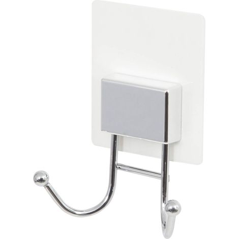 Compactor Gancio Doppio BESTLOCK Magic per Bagno 10.5x4.5x13 cm Cromo Placcato Auto Adesivo (1/5)