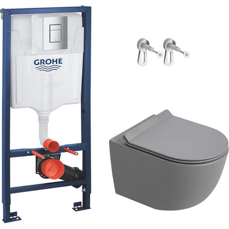 Rapid SL pack WC bâti-support + WC suspendu sans bride Ceramia PixL avec abattant SoftClose + plaque (GRRCEPXGRMT03FR-FS) (1/5)