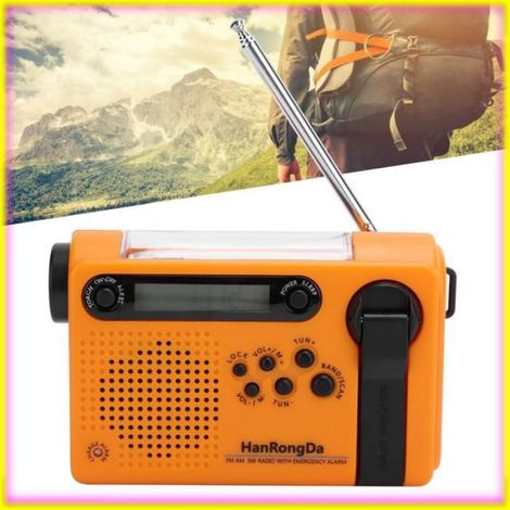keenso Radio portable Radio de Charge Solaire, Radio à Bande Complète Portable FM / AM avec Lampe de Poche pour video cassette (1/5)