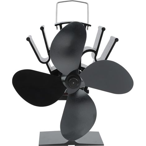Ventilateur de poêle de cheminée à 4 Lames alimenté par la Chaleur Ventilateur de brûleur bûches en Bois (1/5)