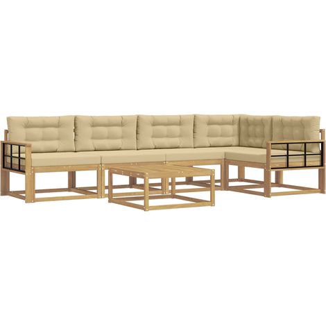 Conjunto de sofás de exterior 6 pcs y Beige 79 x 79 x 37 cm vidaXL (1/5)