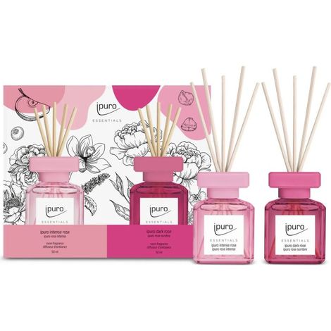 DIFFUSORI BASTONCINI INTENSE ROSE E DARK ROSE 2 DA 50 ML IPURO