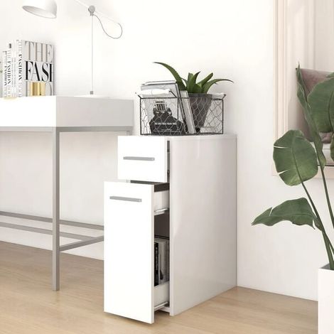 Armoire de Rangement Médicaments Blanche 20x45.5x60 cm en Bois d'Ingénierie, Meuble de Salle de Bain avec Étagères Réglables (1/5)